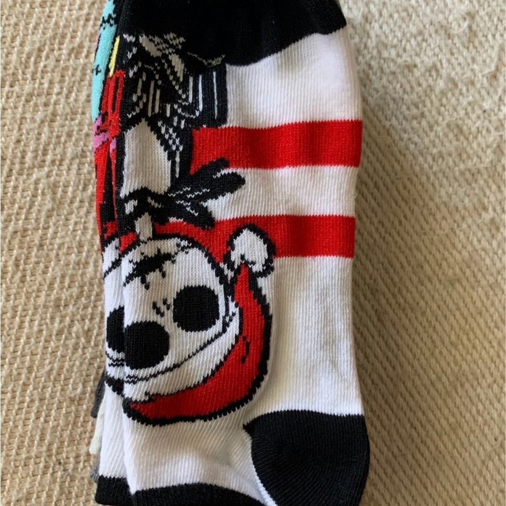 Disney Jack Skellington Black White Red Novelty 5 pairs  Socks